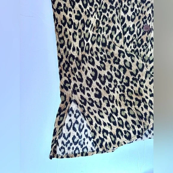 Stonebridge Blouse Women’s Xtra Large Leopard Print Button-Up Long Sleeve - Picture 7 of 7
